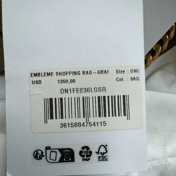 Balmain Embleme Medium Leather Shoulder Bag – Taupe - Picture 11 of 13